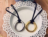 Big Circle Leather Pendant Necklace