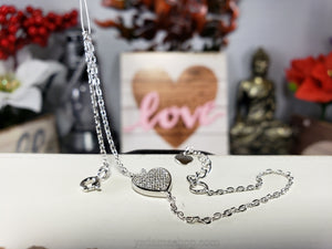 Pavé Heart Cubic Zirconia Bracelet