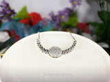 Micropavé Disc Bezel Set Cubic Zirconia Slider Bracelet