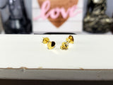 Gold Heart Stud Earrings