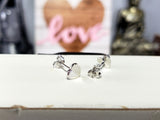 Rhodium Heart Stud Earrings