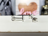 Rhodium Heart Stud Earrings