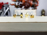 Gold Puffy Star Stud Earrings