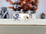 Heart Cubic Zirconia Stud Earrings 7mm