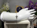 Vintage Floral Cross Double Chain Bracelet