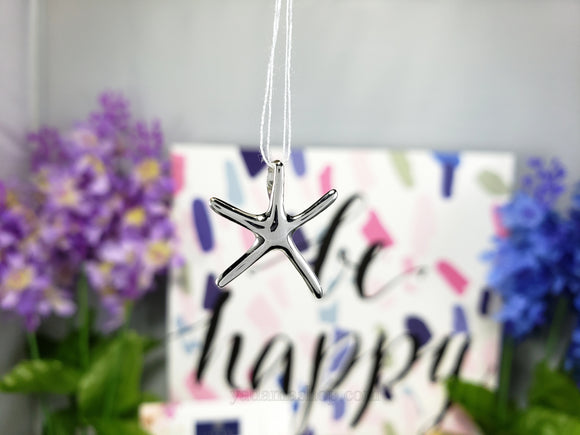 Small Plain Starfish Pendant (20 Inches Sterling Silver .925 Figaro Chain included)