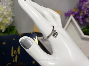 Locked Heart Dangle Ring