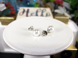 Synthetic Pearl 8mm Earrings